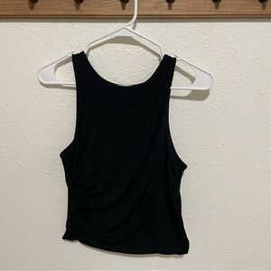 Open Edit Black Ruched Tank Top